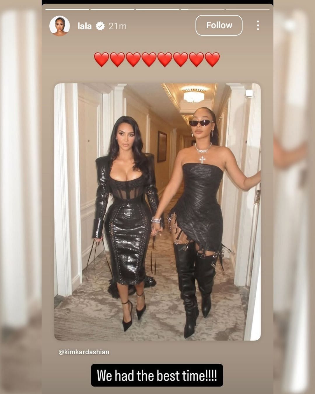 Syracuse commit Kiyan Anthony's mom, La La Anthony with $1.7 billion worth Kim Kardashian. (Image via Instagram @lala)